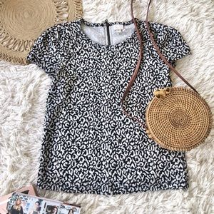 Anthropologie Postmark Textured Animal Print Top